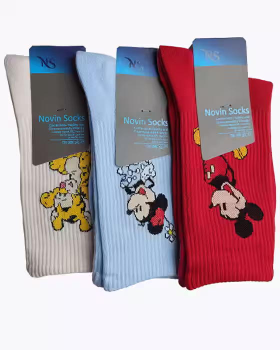 جوراب کلاسیک مردانه طرح میکی موس جوراب نوین